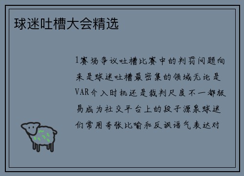 球迷吐槽大会精选